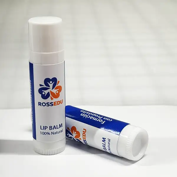 Custom branded lip balm labels designed by All POP Solutions